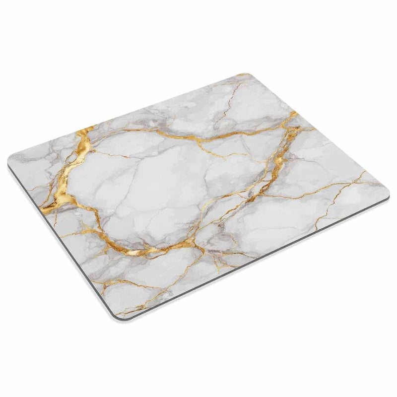 Smooffly Mouse Pad White Marble Gold Grain Watermark Background Design Mousepad Non Slip Rubber Gaming Mouse Pad Rectangle Mouse Pads for Computers Laptop - Marble - Image 2